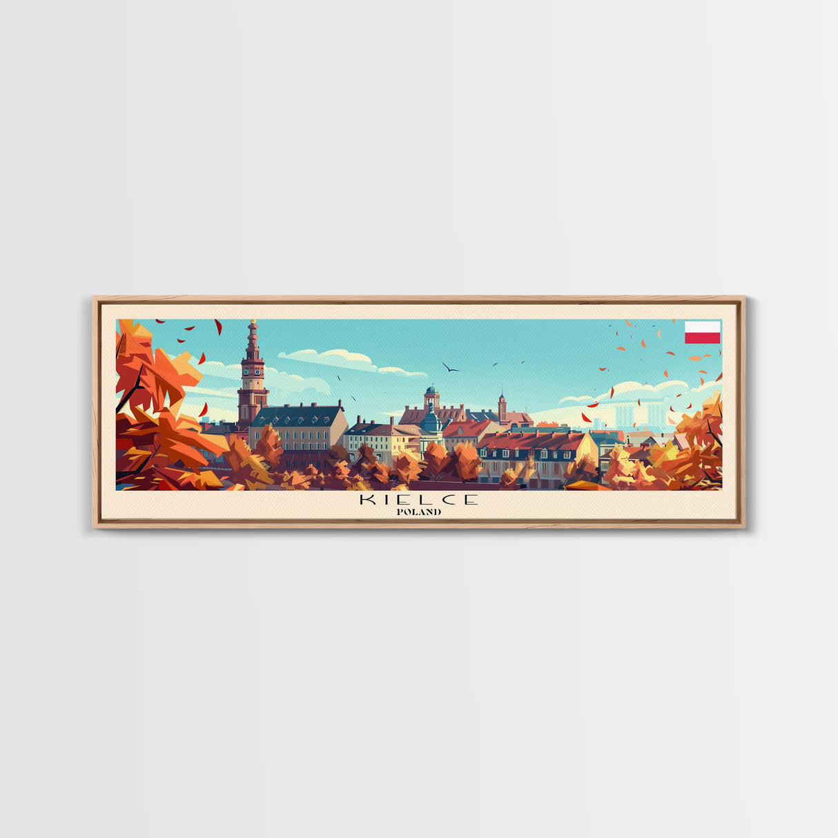 Kiel Germany Panoramic Travel Poster, Framed Canvas Print or Metal Wall Art, Travel Art, Home Decor, Panoramic Painting, Midcentury Art