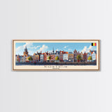 Kortrijk Belgium Travel Print Wall Art, Panoramic City Art, Travel Art, Wall Decor, Vacation Gift, Framed Canvas Print Or Metal Art