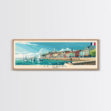 Le Havre France Panoramic Travel Poster, Framed Canvas Print or Metal Wall Art, Travel Art, Home Decor, Panoramic Painting, Midcentury Art
