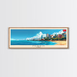Mersin Turkey Wall Art, Panoramic Travel Poster, Panoramic Framed Canvas Print, City Wall Art, Wall Hanging Home Decor, Travel Art