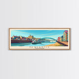 Newcastle United Kingdom Wall Art, Panoramic Travel Poster, Panoramic Framed Canvas Print, City Wall Art, Wall Hanging Home Decor, Travel Art