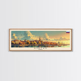 Ryazan Russia Panoramic Travel Poster, Framed Canvas Print or Metal Wall Art, Travel Art, Home Decor, Panoramic Painting, Midcentury Art