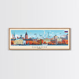 Saransk Russia Panoramic Travel Poster, Framed Canvas Print or Metal Wall Art, Travel Art, Home Decor, Panoramic Painting, Midcentury Art