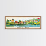 Sosnowiec Poland Panoramic Travel Poster, Framed Canvas Print or Metal Wall Art, Travel Art, Home Decor, Panoramic Painting, Midcentury Art