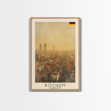 Bochum Germany Travel Poster Framed Canvas Print, Wall Art, Home Decor, Travel Print, Autumn Scene, Modern Art, Original Art