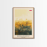 Bydgoszcz Poland Travel Poster Framed Canvas Print, Watercolor Cityscape, Wall Art, Home Decor, Travel Print, Boho Style, Art Piece