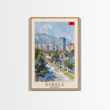 Durres, Albania Coastal Framed Canvas Print. Beautiful Wall Art for Living Room or Bedroom, Charming Travel Poster Art.