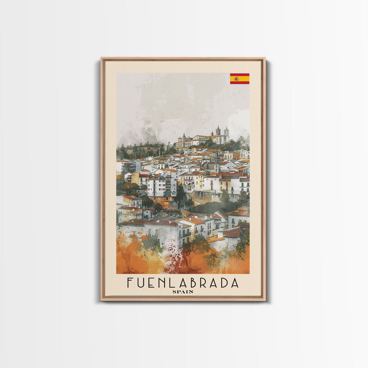 Fuenlabrada, Spain Travel Poster Art, Framed Canvas Print for Living Room or Bedroom, Spanish Wall Art, Home Decoration