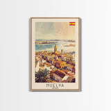 Huelva Spain Cityscape Art Print, Vibrant Sunset Canvas Print for Home Decor, Travel Poster for Living Room Wall Art, Spanish City View