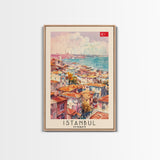 Istanbul Turkey Bosphorus Art Print, Beautiful Canvas Print for Home Decor, Travel Poster for Living Room Wall Art, Turkish Cultural Scene