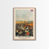 Kaposvar Hungary Urban Landscape, Framed Canvas Print, Travel Poster, Wall Art, Home Decoration, Cityscape Decor, Living Room Art, Hungarian City
