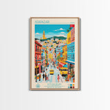 Adapazari Turkey Travel Poster Framed Canvas Print, Midcentury Modern Art, Pop Art Decor, Scenic View Wall Art, Vacation Gift, Home Decoration, Living Room Print
