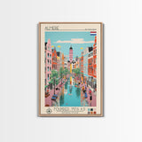 Almere Netherlands Travel Poster Framed Canvas Print, Midcentury Modern Art, Pop Art Decor, Wall Art, Vacation Gift, Living Room Decoration, Scenic Print