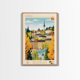 Borås Sweden Travel Poster Framed Canvas Print, Modern Art, Pop Art Wall Decor, Home Decor, Living Room Art, Artistic Gift