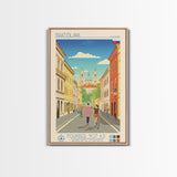 Bratislava Slovakia Travel Poster Framed Canvas Print, Midcentury Modern Art, Pop Art Wall Decor, Home Decor, Vacation Gift, Living Room Art