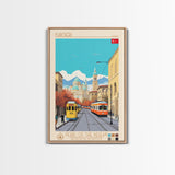 Kayseri Turkey Travel Poster Framed Canvas Print, Midcentury Modern Art, Pop Art Wall Decor, Scenic Wall Art, Living Room Decoration, Office Art