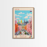 Lipetsk Russia Travel Poster Framed Canvas Print, Midcentury Modern Art, Pop Art Wall Decor, Scenic Art, Home and Office Decoration