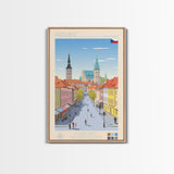 Pardubice Czech Republic Travel Poster Framed Canvas Print, Midcentury Modern Art, Pop Art Wall Decor, Home Decor, Vacation Gift, Bedroom Art