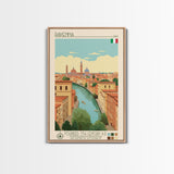 Ravenna Italy Travel Poster Framed Canvas Print, Midcentury Modern Art, Pop Art Wall Decor, Home Decor, Vacation Gift, Office Art