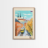 Smolensk Russia Travel Poster Framed Canvas Print, Midcentury Modern Art, Pop Art Wall Decor, Home Decor, Office Art