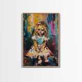 Halloween Ghost Eating Cake, Framed Canvas Print, Wall Art, Spooky Decor, Halloween Decoration, Living Room Art, Unique Gift