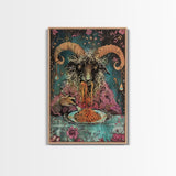 Halloween Sinister Alchemist Framed Canvas Print, Wall Art, Living Room Decor, Halloween Decoration, Spooky Art, Haunted House Art