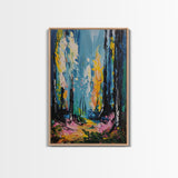 Ghostly Churchyard Framed Canvas Print, Halloween Haunted Church, Spooky Graveyard Art, Gothic Decor, Nighttime Artwork, Framed Canvas Print