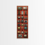 Retro Televions Framed Canvas Print, Retro Decor, Man Cave Art, Gift For Him