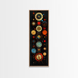 Interdimensional Wall Art, Retro Art Deco Clocks, Framed Canvas Print, Surrealist Decor