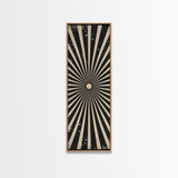 Black and White Sun Burst Art Deco Inspired Framed Canvas Print, Wall Art, Office or Mancave Wall Art