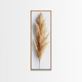 Pampas Grass Botanical Art - Framed Canvas Print, Skinny Tall Art, Minimalist Wall Art for Living Room, Bedroom Decor, Botanical Print