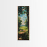 The Tree Swing Framed Canvas Print, Spring Time Decor, Tall Art, Statement Piece, Whimsical Boho Style Wall Art