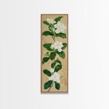 Magnolia Flowers On A Branch - Skinny Art Tall Art Framed Canvas Print Japanese Style Art Ukiyo-e Art