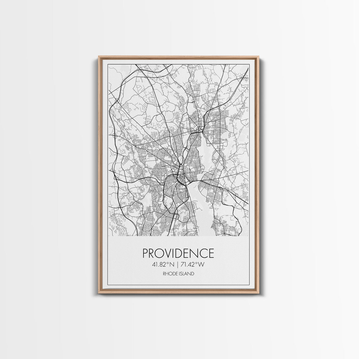 Providence Street Map, Rhode Island Map, City Map Art, Minimalist Art, Wall Art, Canvas Print, Bedroom Wall Décor, Gift For Couples,