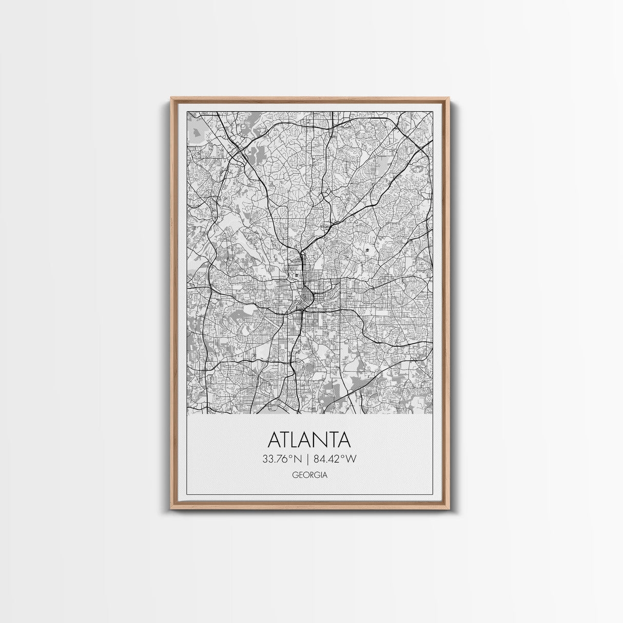 Atlanta Street Map, Georgia Map, City Map Art, Travel Print, Couple Gift, Minimalist Art Print, Wall Art, Canvas Print, Canvas Wall Art