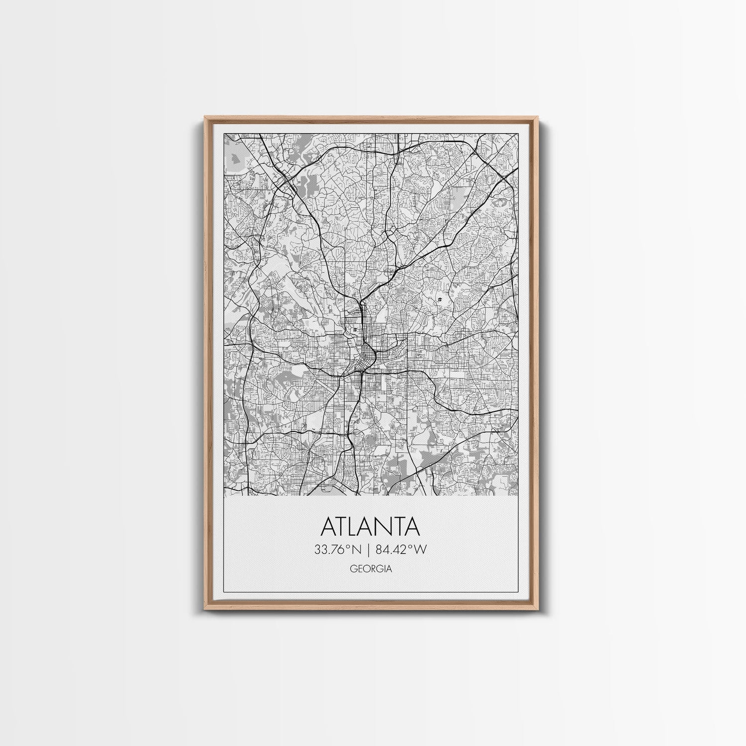 Atlanta Street Map, Georgia Map, City Map Art, Travel Print, Couple Gift, Minimalist Art Print, Wall Art, Canvas Print, Canvas Wall Art