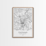 Cincinnati Street Map, Ohio Map, City Map Art, Minimalist Art, Wall Art, Canvas Print, Canvas Wall Art, Travel Wall Décor, Gift For Her