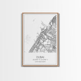 Dubai Street Map, UAE Map, City Map Art, Minimalist Art, Wall Art, Canvas Print, Aviation Gift, Travel Art, Office Décor, Unique Wall Art