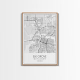 Elk Grove Street Map, California Map, City Map Art, Minimalist Art, Wall Art, Canvas Print, Bedroom Wall Art, Housewarming Gift, Travel Art