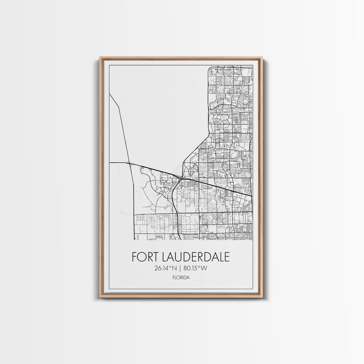 Fort Lauderdale Street Map, California Map, City Map Art, Minimalist Art, Wall Art, Canvas Print, Travel Art, Game Room Décor, Travel Gifts