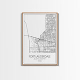 Fort Lauderdale Street Map, California Map, City Map Art, Minimalist Art, Wall Art, Canvas Print, Travel Art, Game Room Décor, Travel Gifts