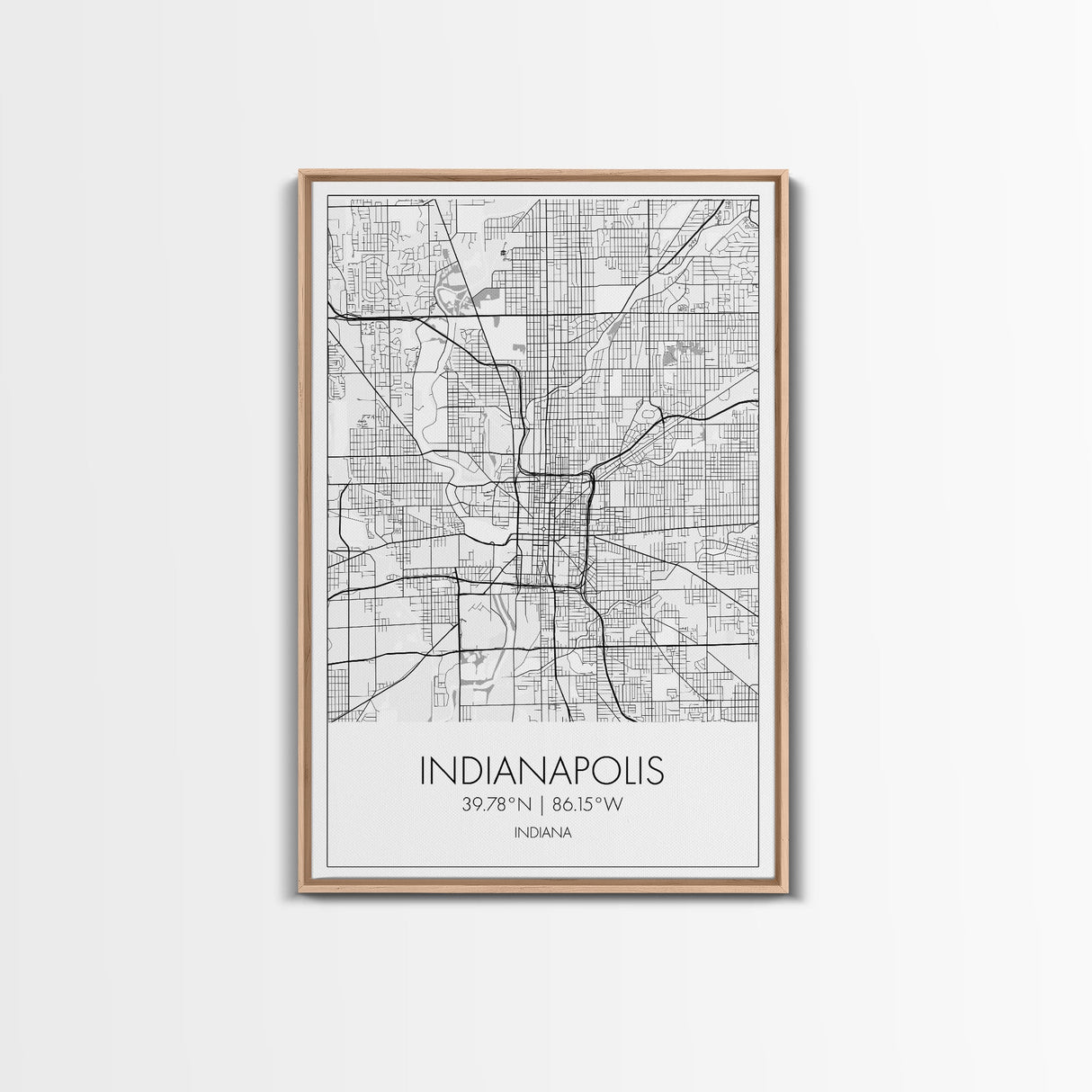 Indianapolis Street Map, Indiana Map, City Map Art, Minimalist Art, Wall Art, Canvas Print, Travel Wall Art, Gifts For Him, Living Room Art
