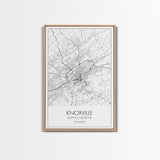 Knoxville Street Map, Tennessee Map, City Map Art, Modern Wall Art, Wall Art, Canvas Print, Travel Art, Aviation Gifts, Wall Art For Bedroom