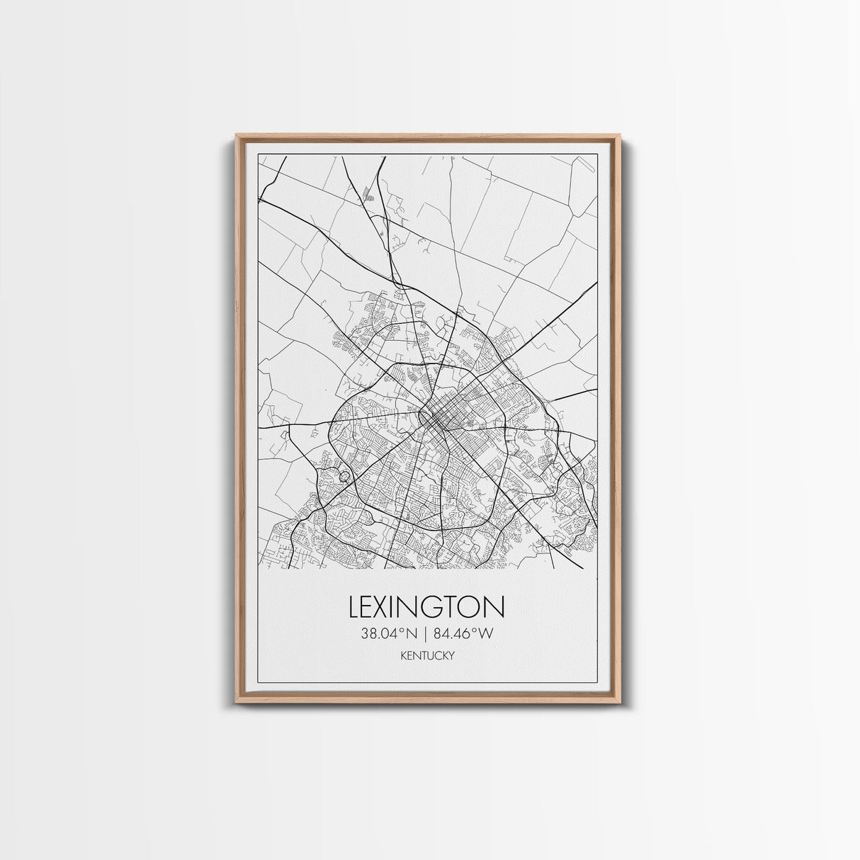 Lexington Street Map, Kentucky Map, City Map Art, Modern Wall Art, Wall Art, Canvas Print, Travel Wall Art, Dorm Room Décor, Engagement Gift