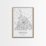 Lexington Street Map, Kentucky Map, City Map Art, Modern Wall Art, Wall Art, Canvas Print, Travel Wall Art, Dorm Room Décor, Engagement Gift