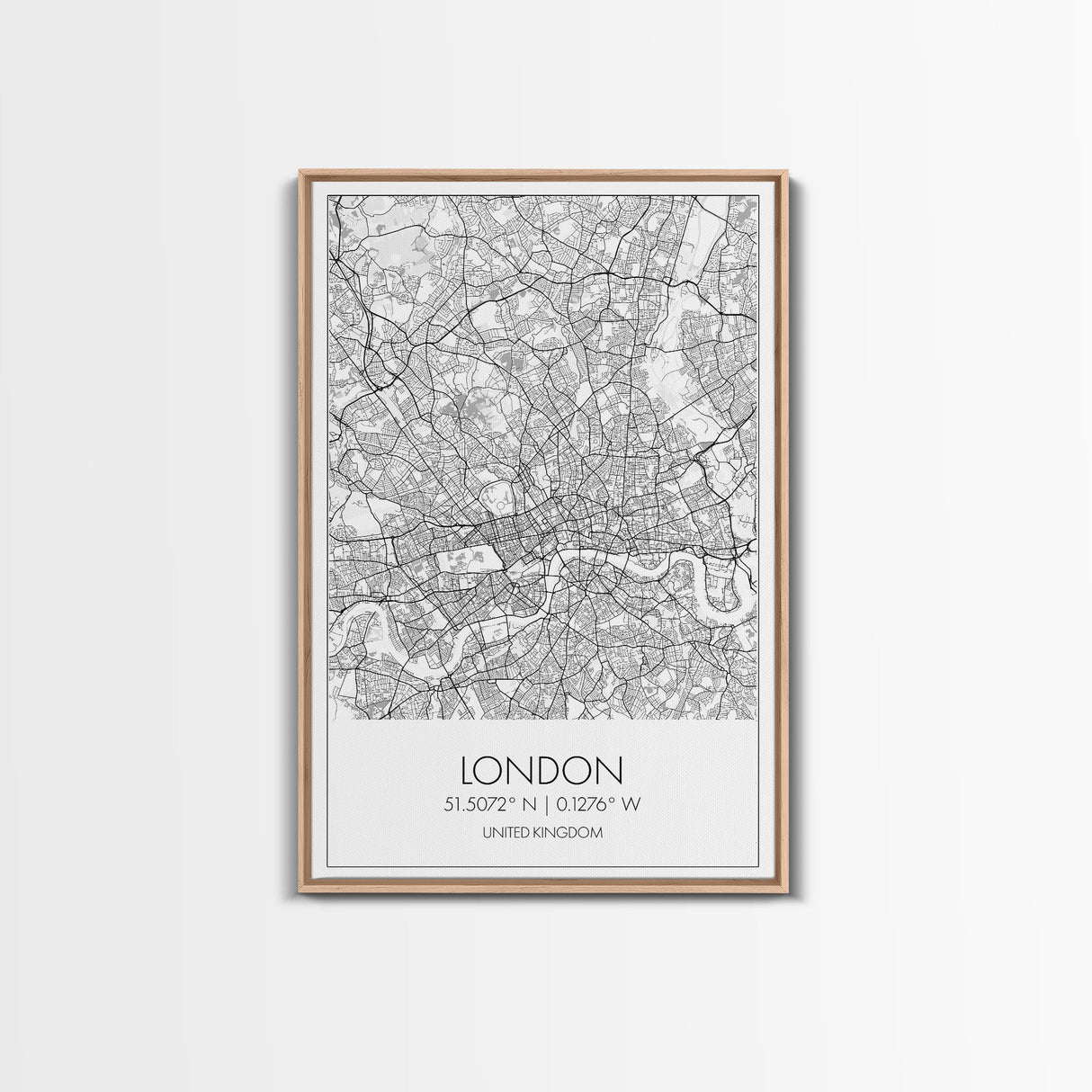 London Street Map, United Kingdom Map, City Map Art, Modern Wall Art, Wall Art, Canvas Print, Travel Art, Home Wall Décor, Bon Voyage Gift