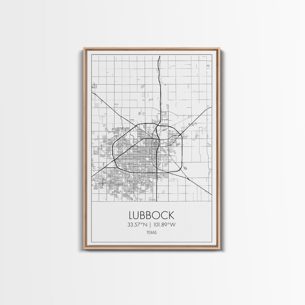 Lubbock Street Map, Texas Map, City Map Art, Modern Art, Wall Art, Canvas Print, Travel Print, Farmhouse Wall Décor, Boyfriend Gift