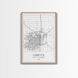 Lubbock Street Map, Texas Map, City Map Art, Modern Art, Wall Art, Canvas Print, Travel Print, Farmhouse Wall Décor, Boyfriend Gift