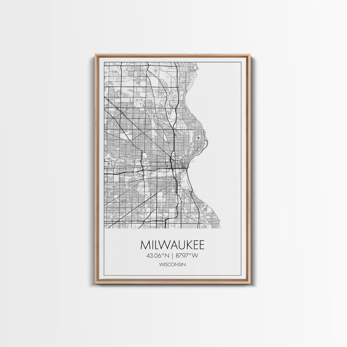 Milwaukee Street Map, Wisconsin Map, City Map Art, Modern Art, Wall Art, Canvas Print, Bedroom Prints, Travel Wall Décor, Friend Gift