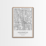 Minneapolis Street Map, Minnesota Map, City Map Art, Modern Art, Wall Art, Canvas Print, Travel Print, Master Bedroom Art, Graduation Gift